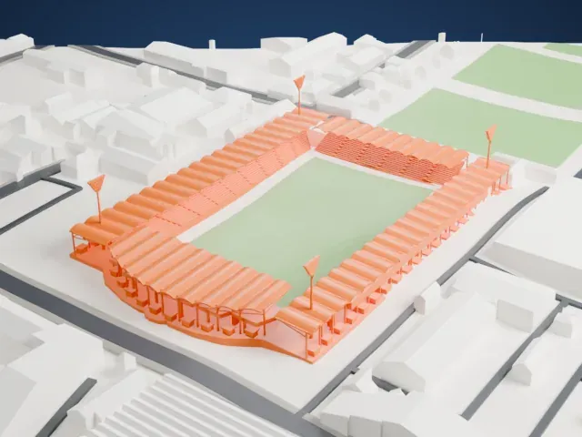 Szusza Ferenc Stadion model, West view