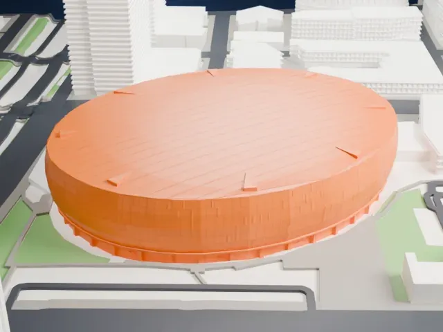 T-Mobile Center model, East view