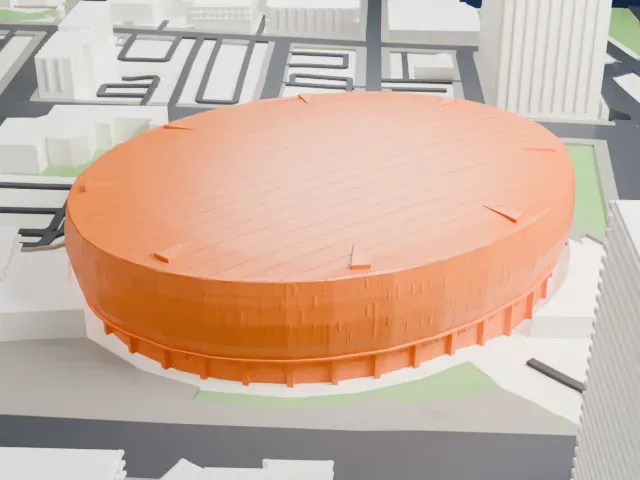 T-Mobile Center model, West view