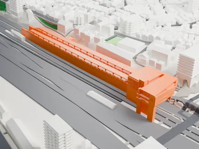 Tabata Station (Tokyo) model, North view