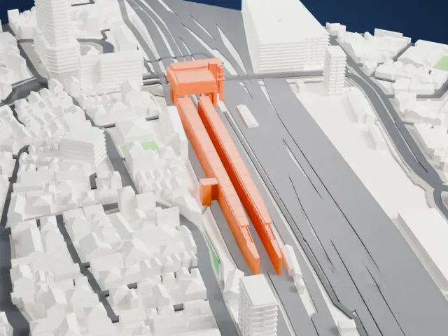 Tabata Station (Tokyo) model, South view