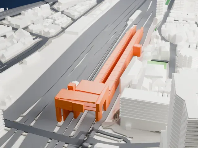 Tabata Station (Tokyo) model, West view