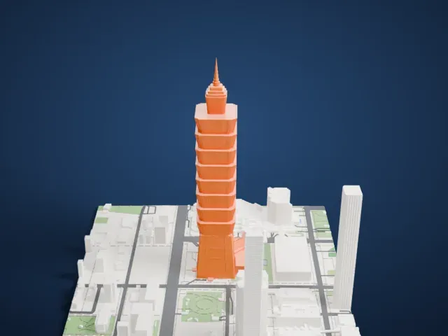 Taipei 101 model, East view