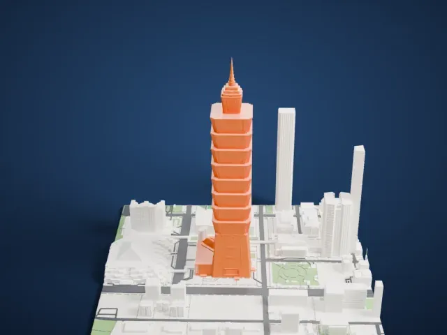 Taipei 101 model, South view