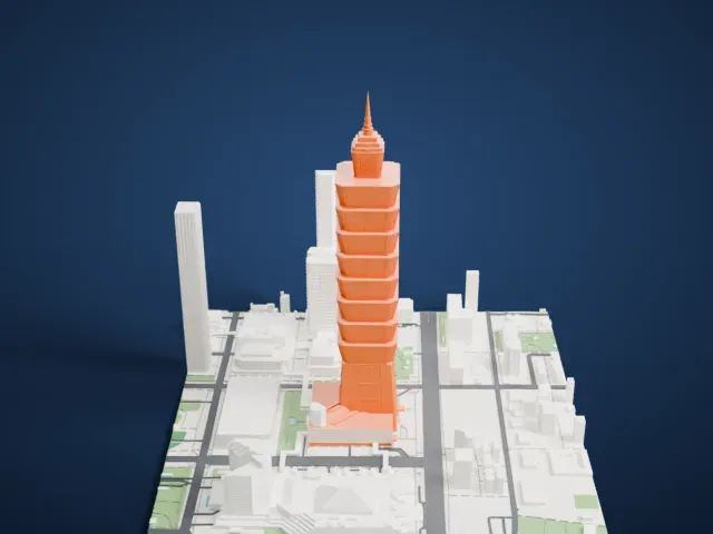 Taipei 101 model, West view