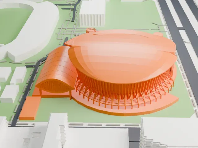 Taipei Arena model, North view