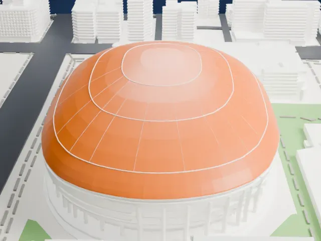 Taipei Dome model, East view