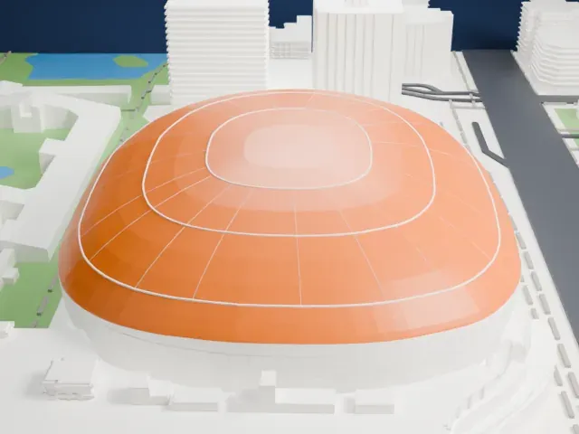 Taipei Dome model, West view