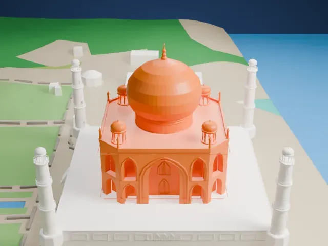 Taj Mahal model, East view