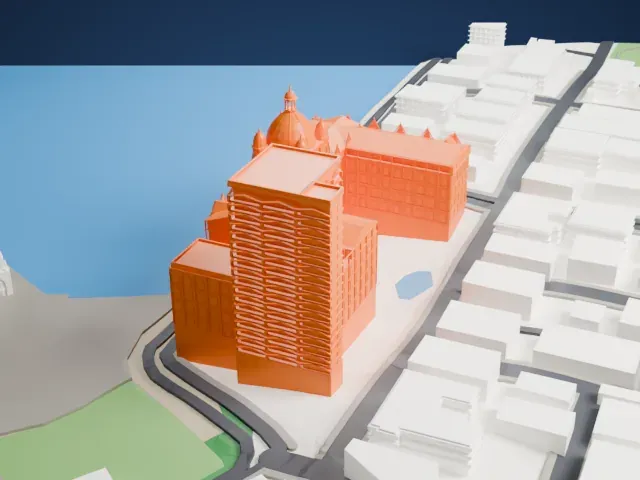 Taj Mahal Palace Hotel model, North view