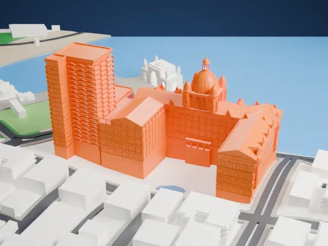 Taj Mahal Palace Hotel model, West view