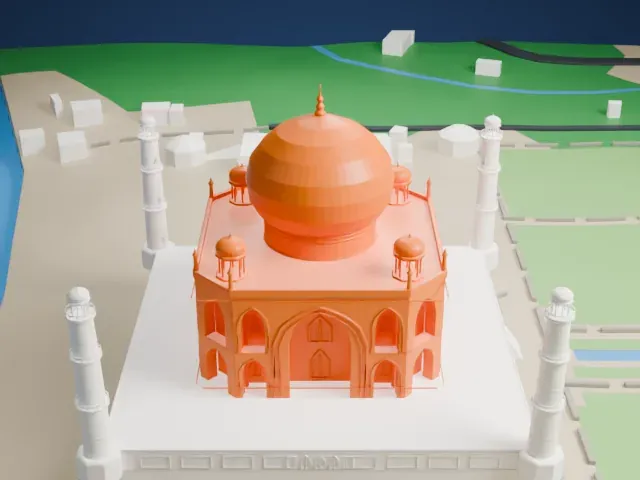 Taj Mahal model, West view