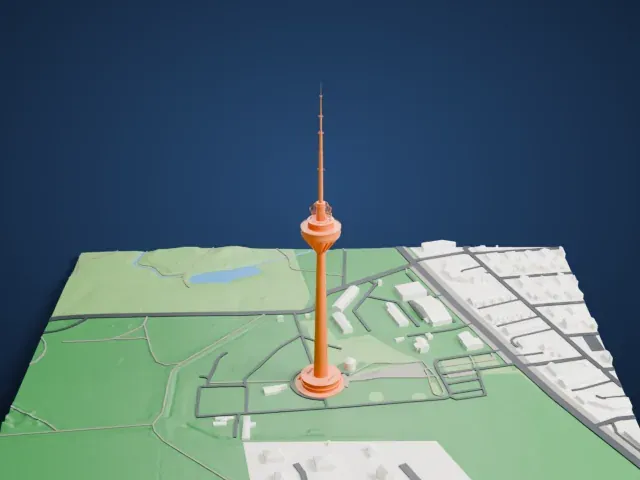 Tallinn TV Tower model, East view