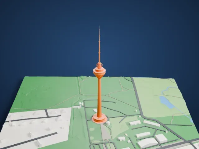 Tallinn TV Tower model, North view