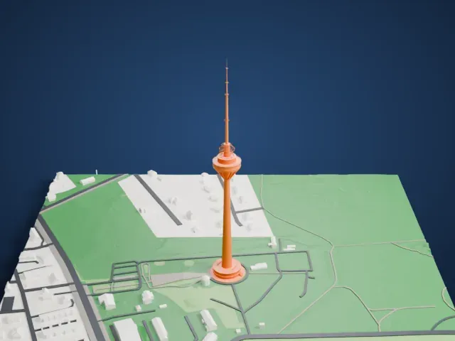 Tallinn TV Tower model, West view