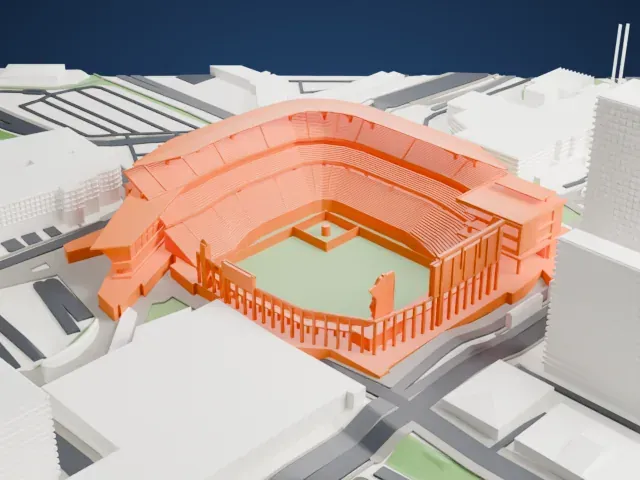 Target Field model, East view