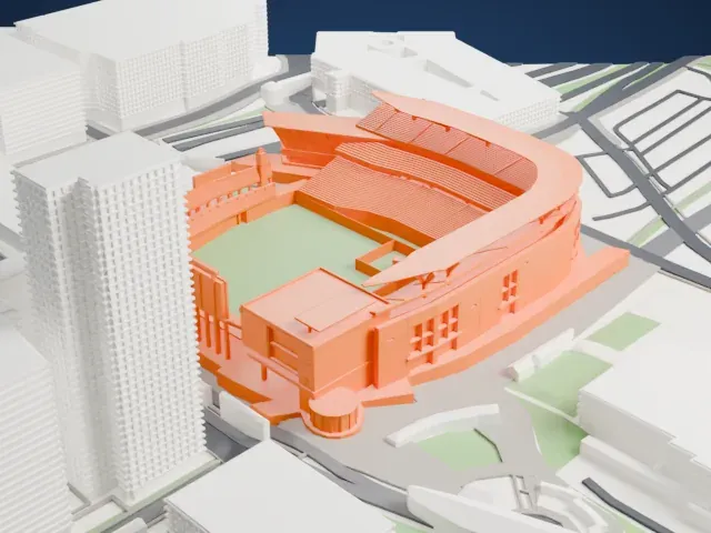 Target Field model, North view