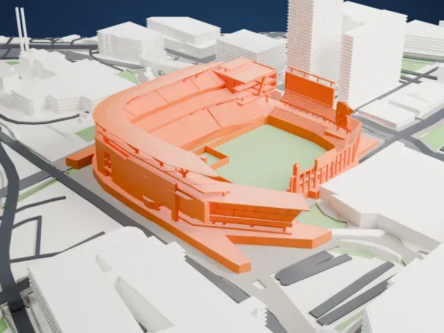 Target Field model, South view