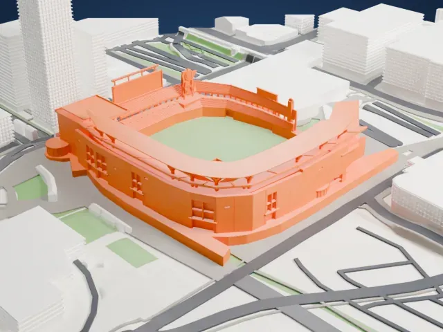 Target Field model, West view