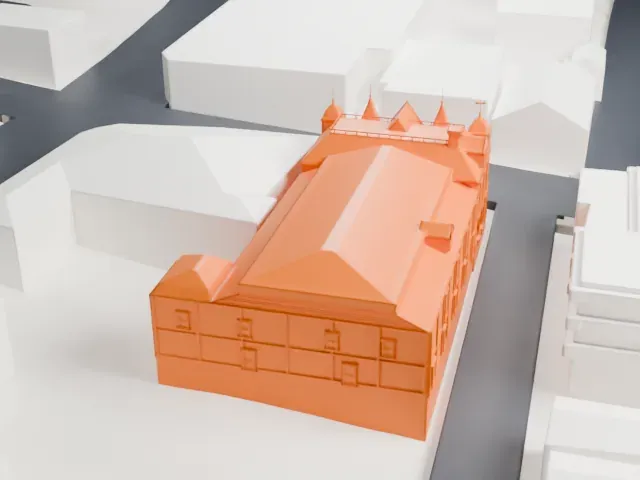Tarrytown Music Hall model, North view