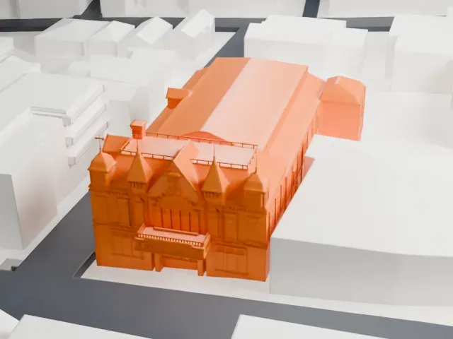 Tarrytown Music Hall model, South view