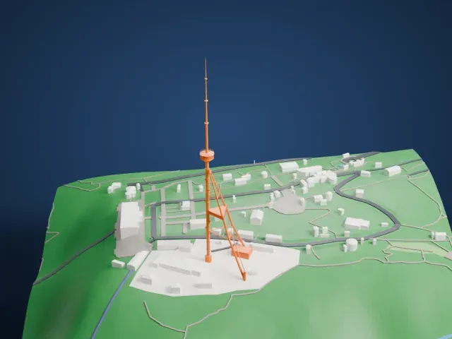 Tbilisi TV Broadcasting Tower model, North view