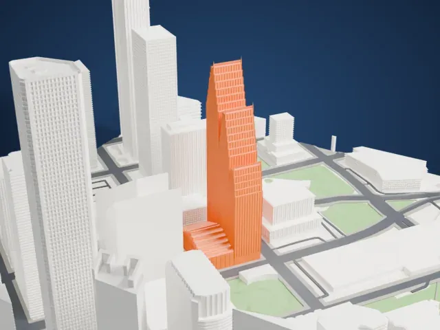 TC Energy Center model, East view