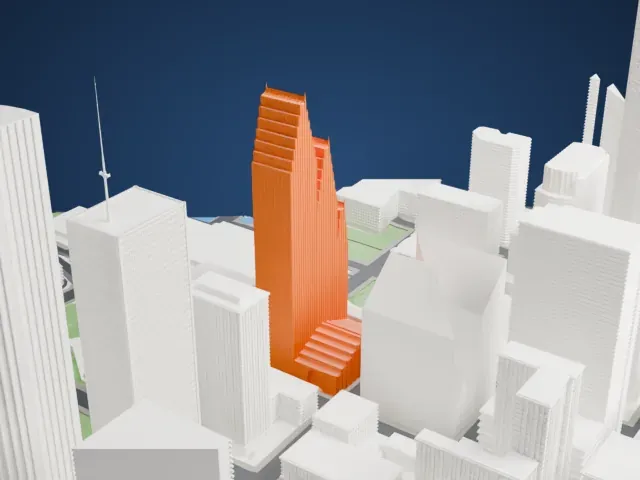 TC Energy Center model, South view
