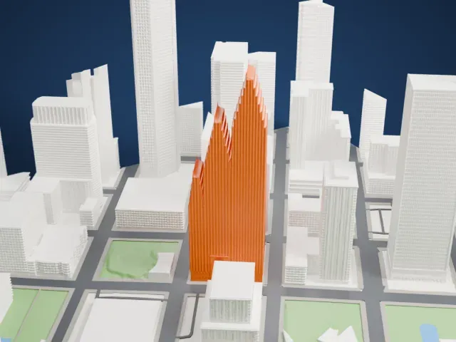 TC Energy Center model, West view