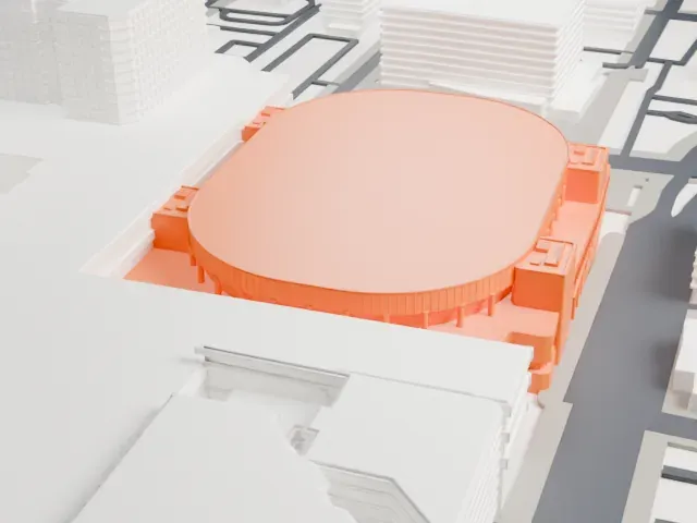 TD Coliseum model, East view