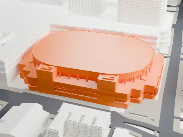 TD Coliseum model, North view