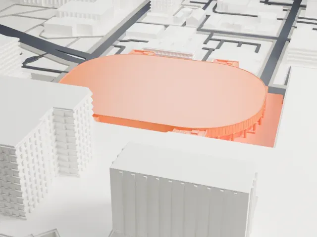 TD Coliseum model, South view
