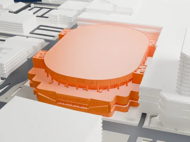 TD Coliseum model, West view