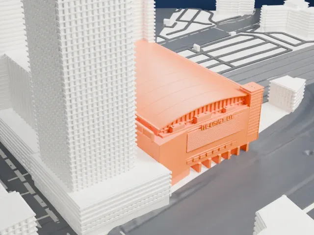 TD Garden model, East view