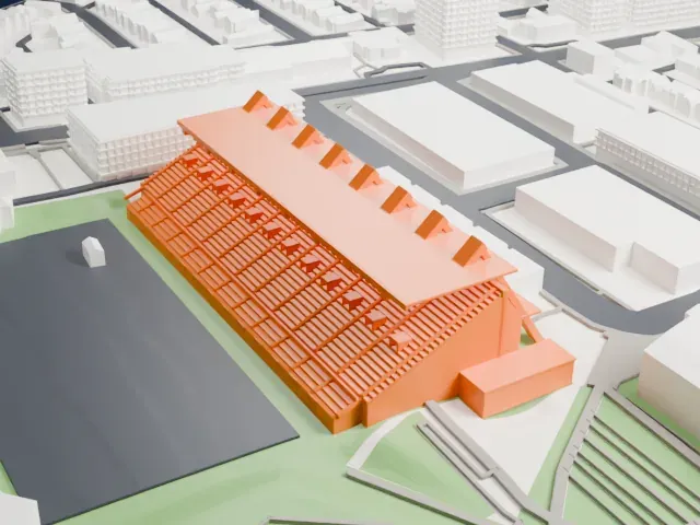 TD Place Arena model, East view