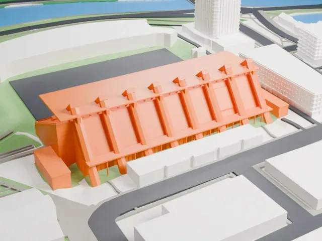 TD Place Arena model, North view