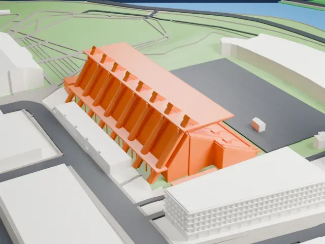 TD Place Arena model, West view
