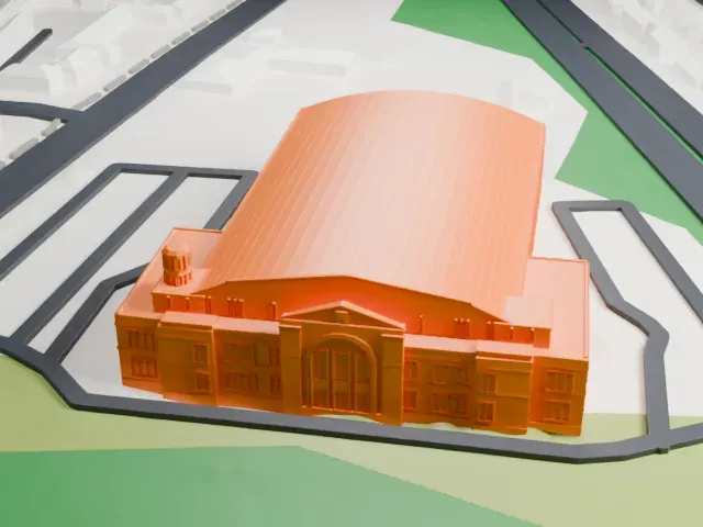 Teaneck Armory model, West view
