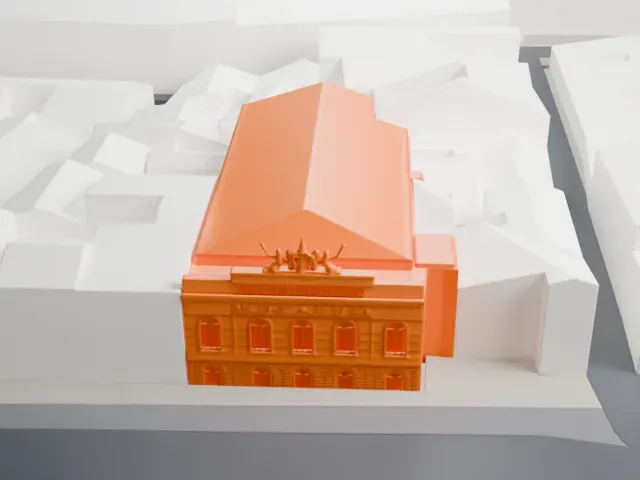 Teatro Argentina model, East view