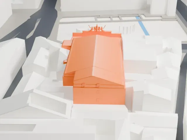 Teatro Argentina model, West view