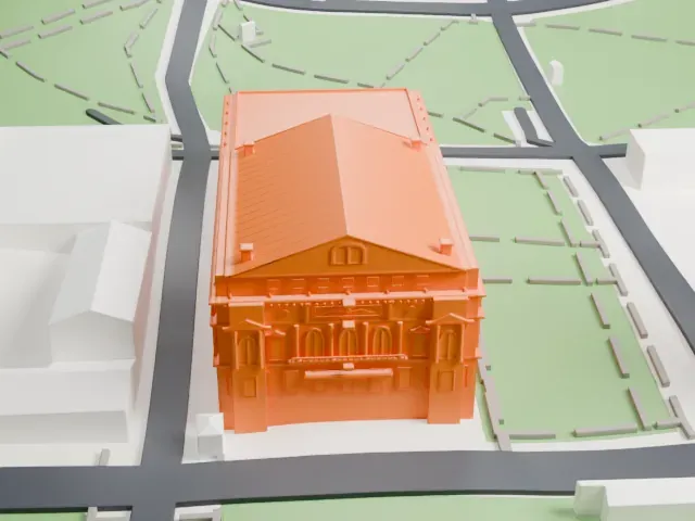 Teatro Colón model, East view