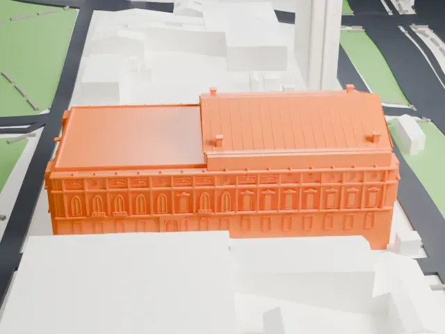 Teatro Colón model, South view