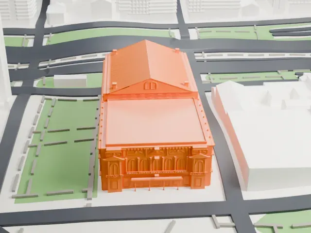 Teatro Colón model, West view