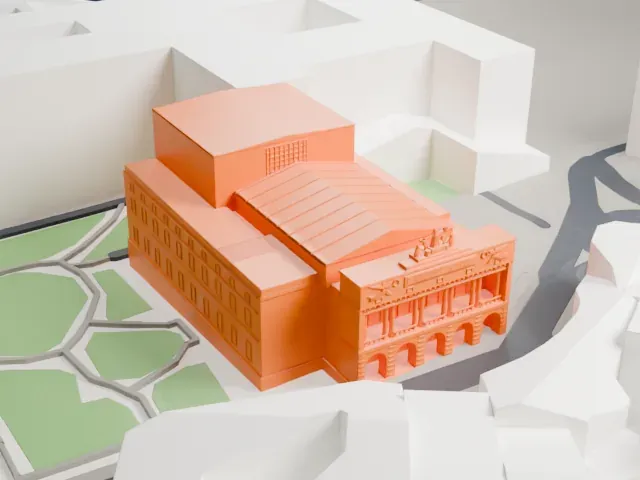 Teatro di San Carlo model, North view