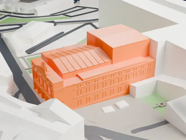 Teatro di San Carlo model, West view