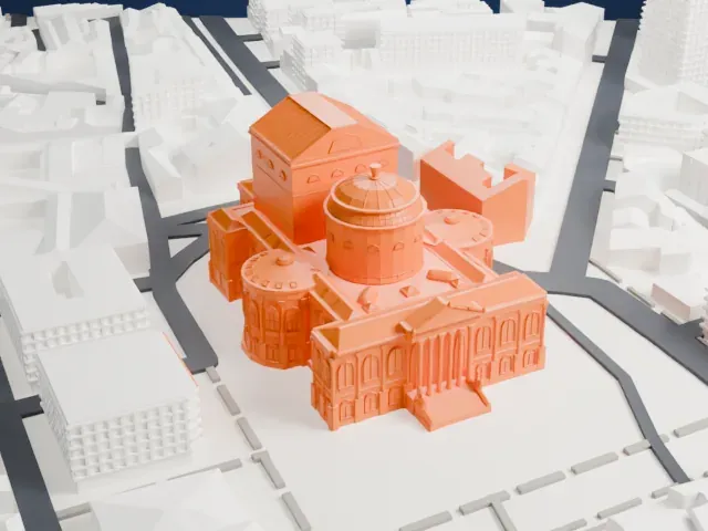 Teatro Massimo model, East view