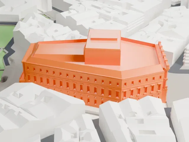 Teatro Real model, South view