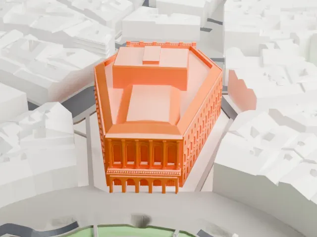 Teatro Real model, West view