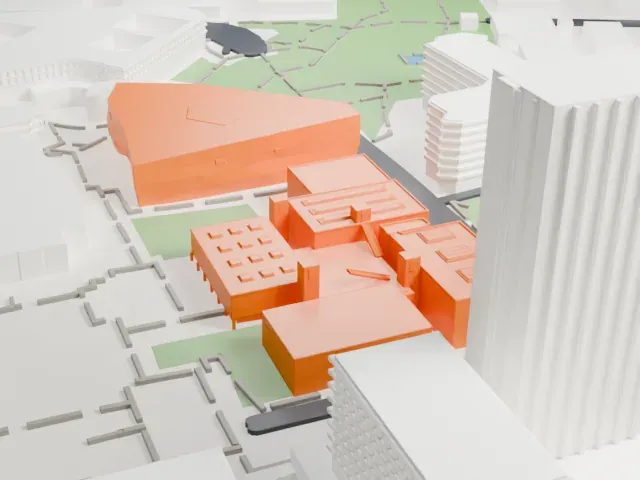 Tel Aviv Museum of Art model, East view