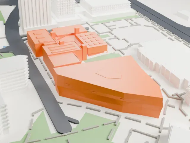 Tel Aviv Museum of Art model, West view